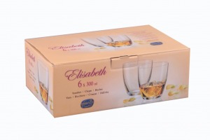 Набор стаканов для виски из 6 шт. "элизабет" 300 мл. высота=9 см. Crystalex Cz (D-674-141)