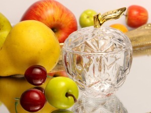 Блюдо для десерта с крышкой "яблоко" 90 мл. 7*7 см. в=10 см. коллекция "muza" Lefard (355-056)