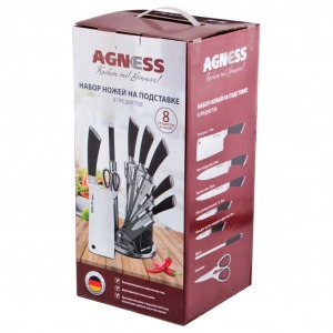 Набор ножей agness нжс на пластиковой вращающейся подставке 8 пр. Agness (911-500)