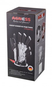 Набор ножей agness нжс на пластиковой вращающейся подставке 8 пр. Agness (911-500)