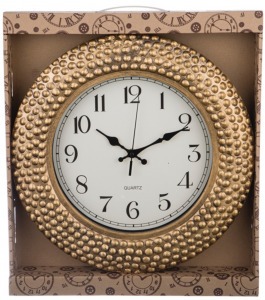 Часы настенные кварцевые "italian style" диаметр=38 см. цвет: античное золото циферблат диаметр=24 с Lefard (220-264)